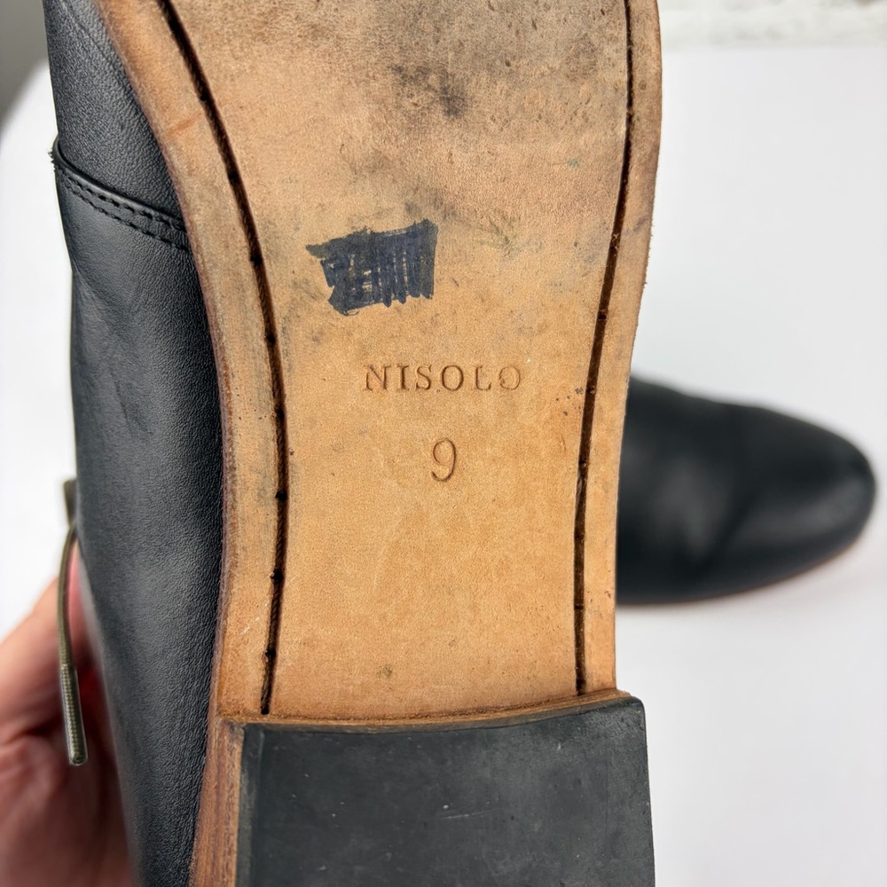 Nisolo Isla Black Leather Chukka Ankle Bootie Laced Boot 9 - Picture 11 of 14